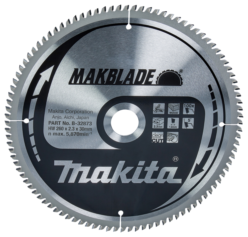 Disco Sierra Circular , Makblade T C T, 260 X 30 Mm, 100 D Makita B-32873 260X30 Mm corte