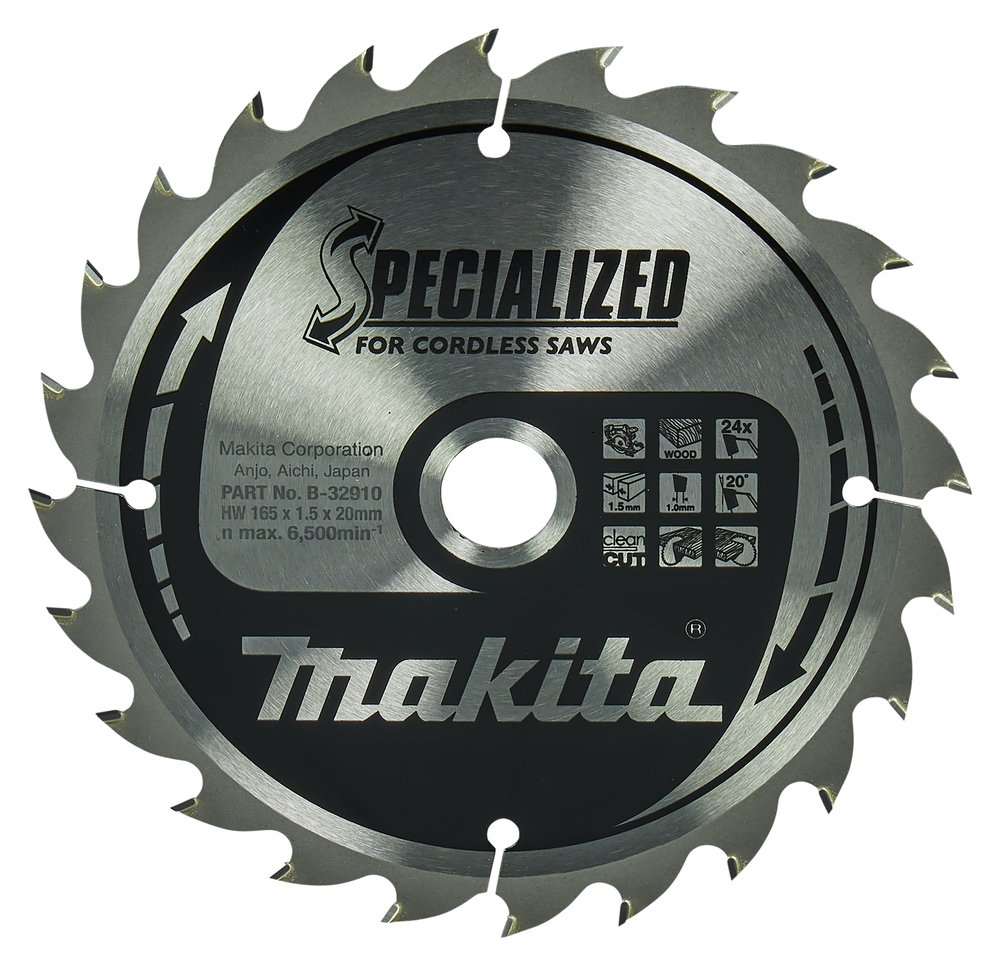 Disco Sierra Circular T C T, 165 X 20 Mm, 24 D Makita B-32910 165X20 Mm corte