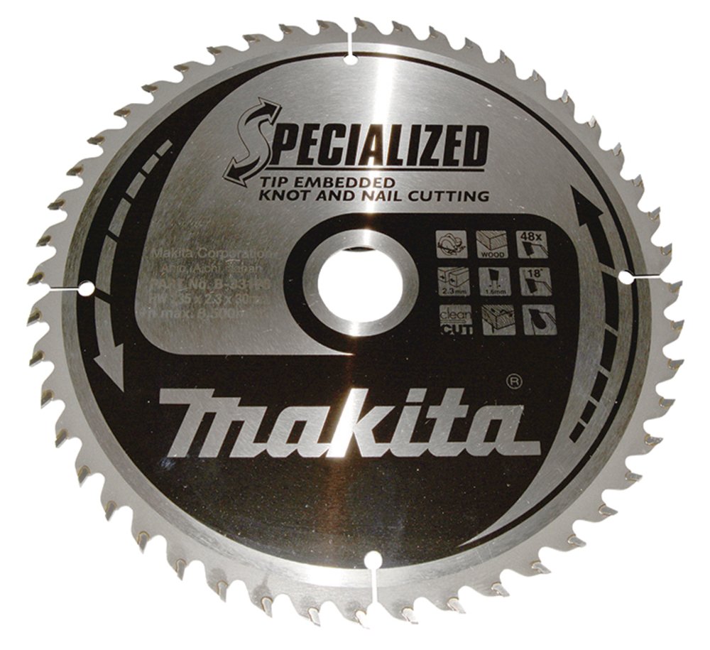 Disco Sierra Circular , Specialized T C T, 235 X 30 Mm, 48 D Makita B-33196 235X30 Mm corte