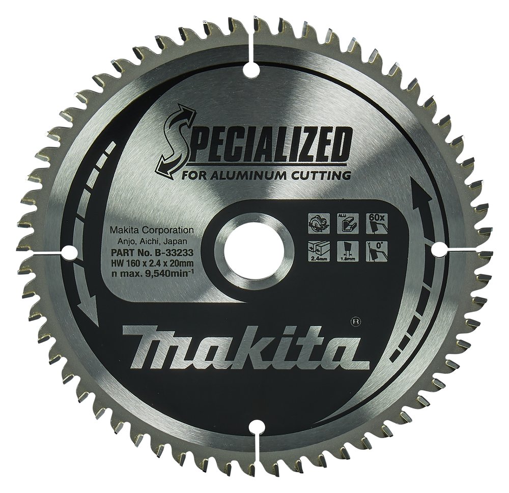 Disco Sierra Circular , Specialized T C T, 160 X 20 Mm, 60 D Makita B-33233 160X20 Mm Mate corte aluminio
