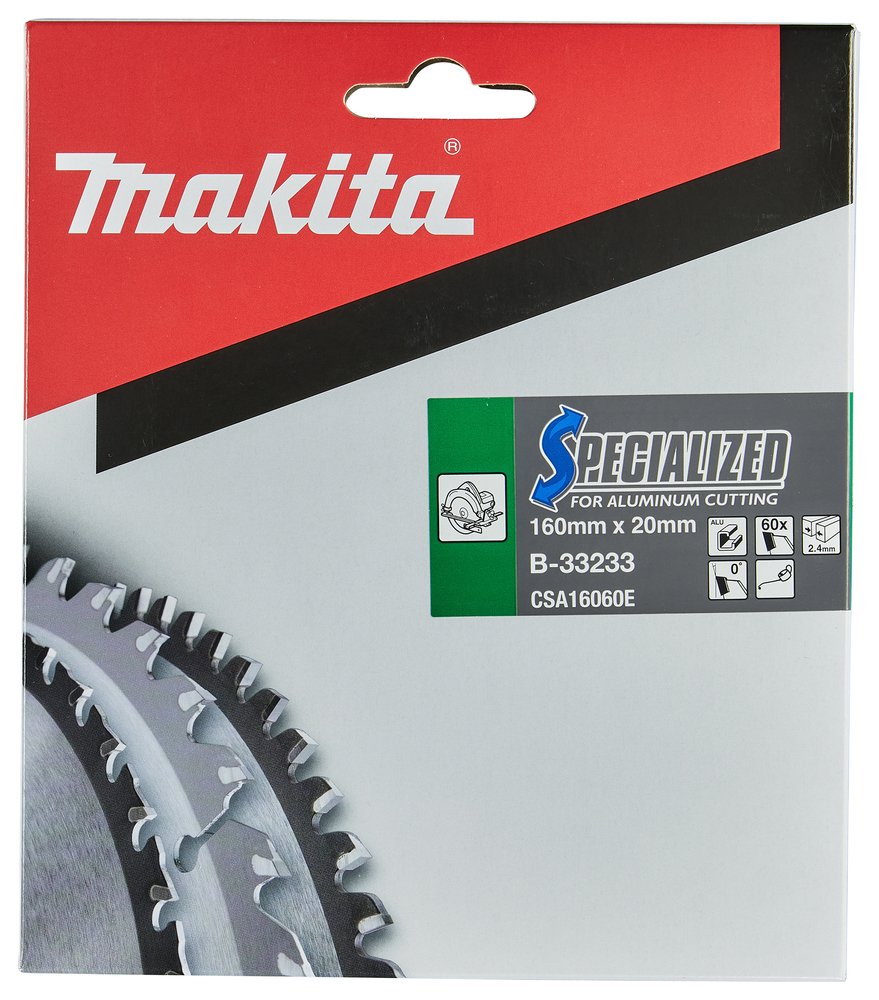 Disco Sierra Circular , Specialized T C T, 160 X 20 Mm, 60 D Makita B-33233 160X20 Mm Mate corte aluminio - Imagen 3