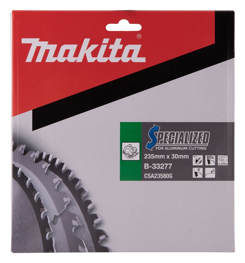 Disco Sierra Circular , Specialized T C T, 235 X 30 Mm, 80 D Makita B-33277 235X30 Mm Mate corte aluminio - Imagen 2