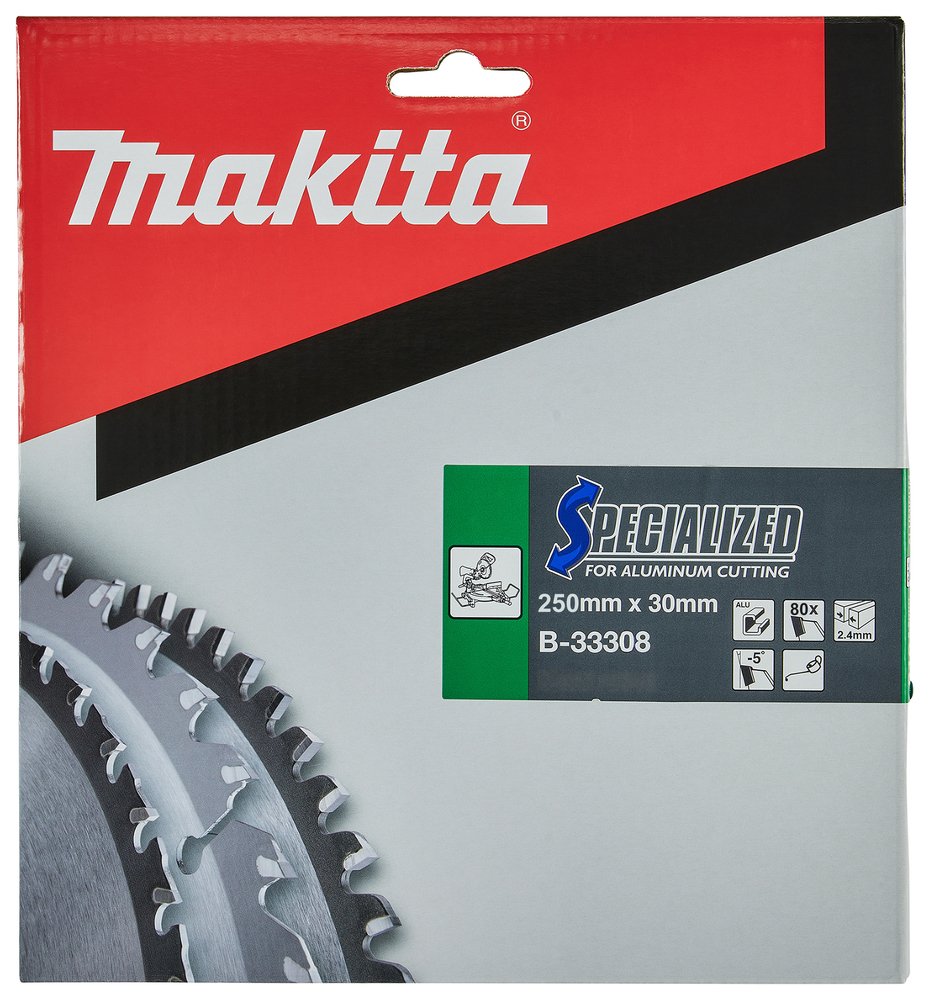 Disco Sierra Circular , Specialized T C T, 250 X 30 Mm, 80 D Makita B-33308 250X30 Mm Mate corte aluminio - Imagen 2