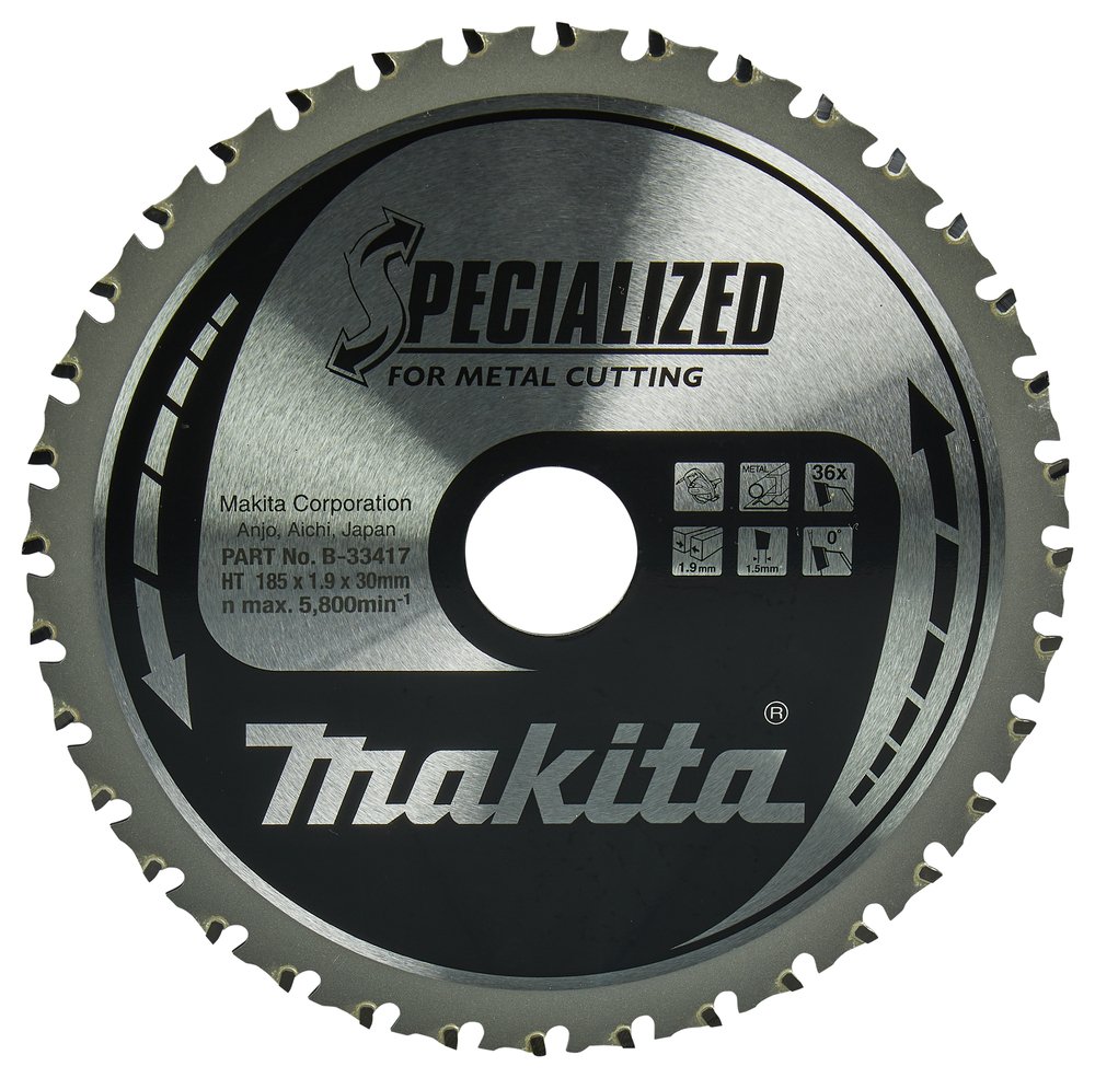 Disco Sierra Circular , Specialized T C T, 185 X 30 Mm, 36 D Makita B-33417 185X30 Mm Mate corte
