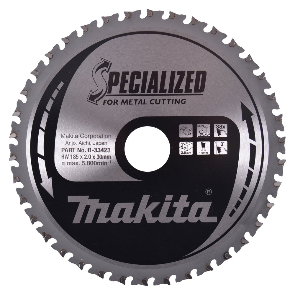 Disco Sierra Circular , Specialized T C T, 185 X 30 Mm, 38 D Makita B-33423 185X30 Mm Mate corte
