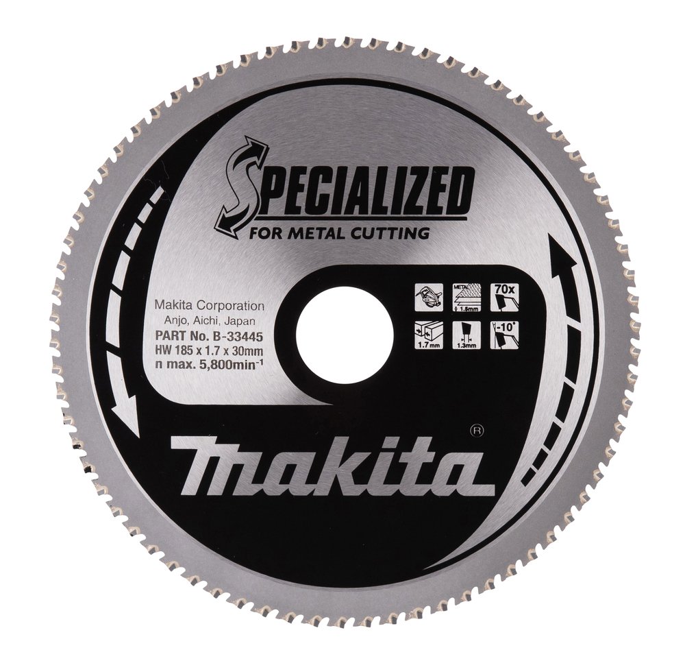 Disco Sierra Circular , Specialized T C T, 185 X 30 Mm, 70 D Makita B-33445 185X30 Mm Mate corte