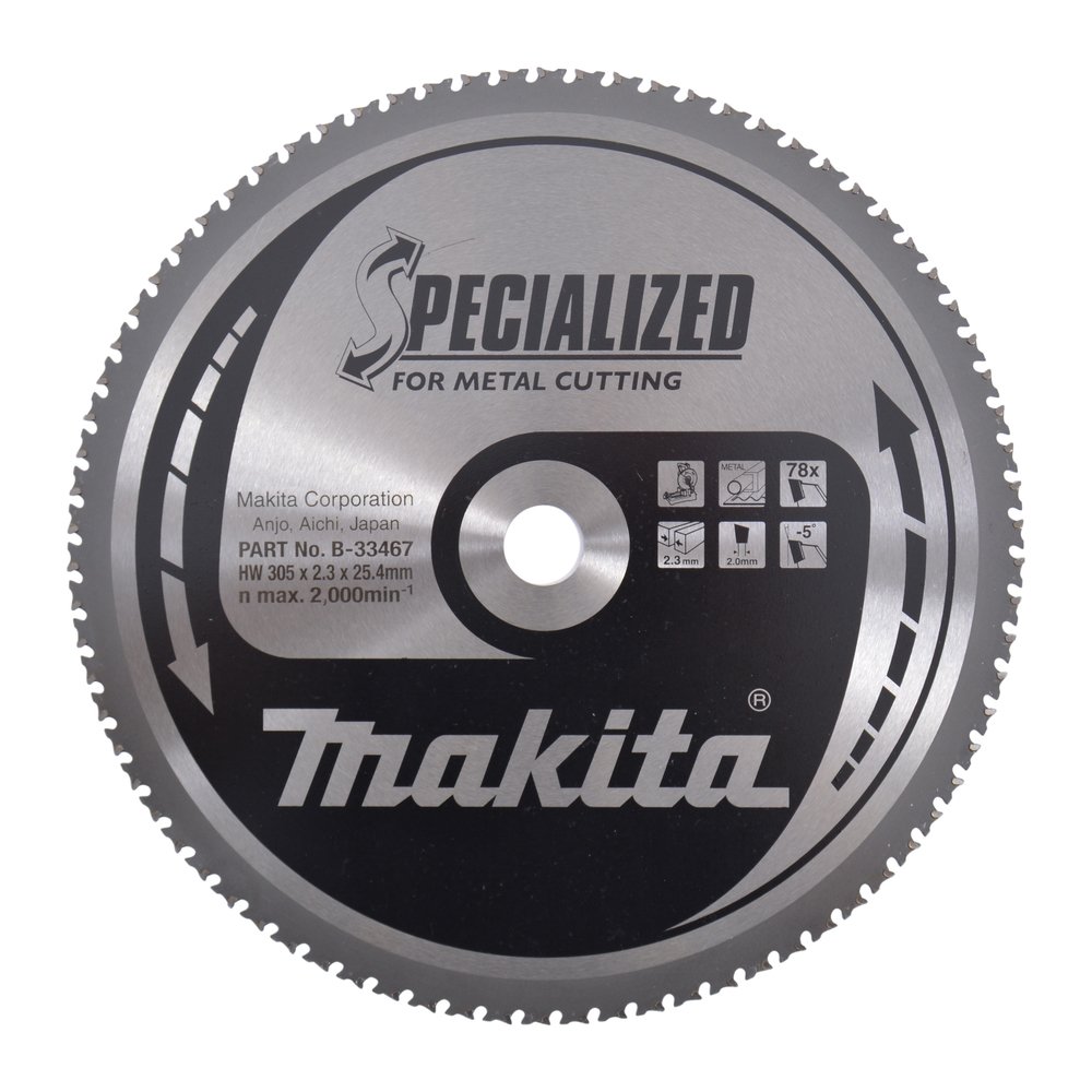 Disco Sierra Circular , Specialized T C T, 305 X 25,4 Mm, 78 D Makita B-33467 305X25 Mate corte