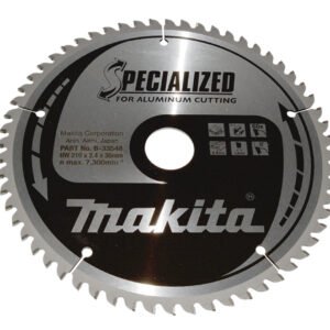 Disco Sierra Circular , Specialized T C T, 210 X 30 Mm, 60 D Makita B-33548 210X30 Mm Mate corte aluminio