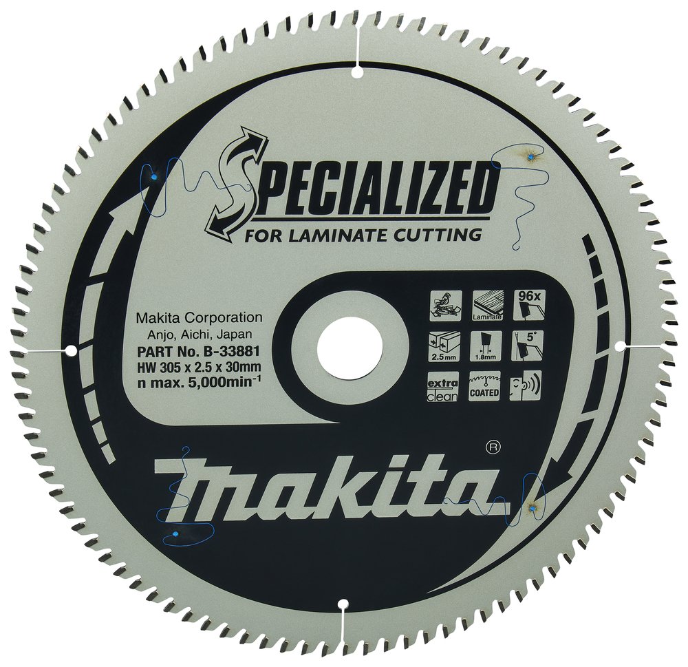 Disco Sierra Circular , Specialized T C T, 305 X 30 Mm, 96 D Makita B-33881 305X30 Mm Mate corte