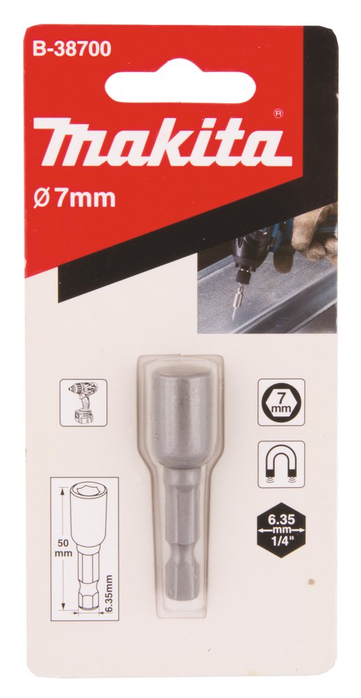 Llave de Vaso Magnética 7 X 50 Mm Makita B-38700 7X50 Mm perforación fijación - Imagen 2