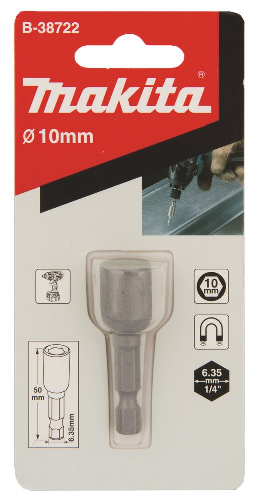 Llave de Vaso Magnética, 10 X 50 Mm, 1/4" Makita B-38722 10X50 Mm perforación fijación - Imagen 2