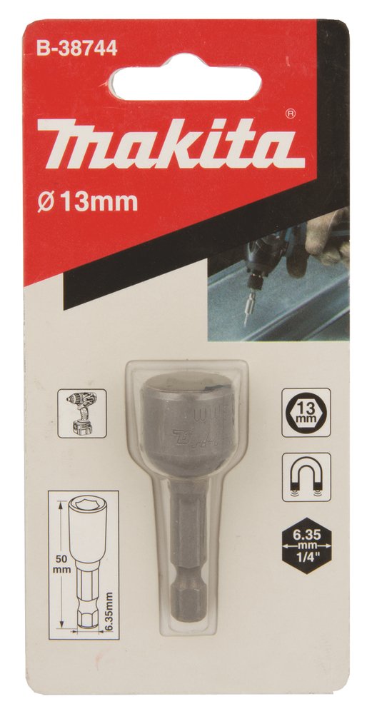 Llave de Vaso Magnética, 13 X 50 Mm, 1/4" Makita B-38744 13X50 Mm perforación fijación - Imagen 2