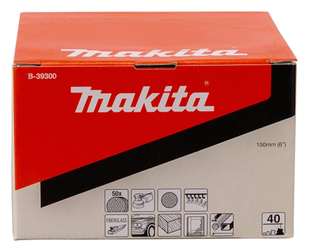 Disco de Lijado 150 Mm, K40 Makita B-39300 abrasivo pulido