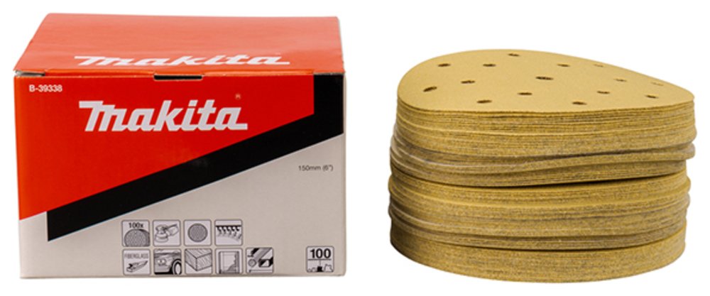 Disco de Lijado 150 Mm, K100 Makita B-39338 abrasivo pulido