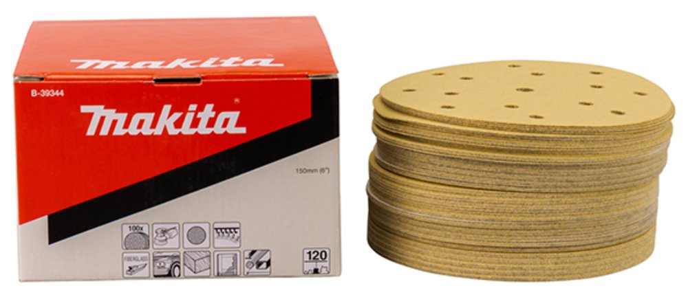 Disco de Lijado 150 Mm, K120 Makita B-39344 abrasivo pulido