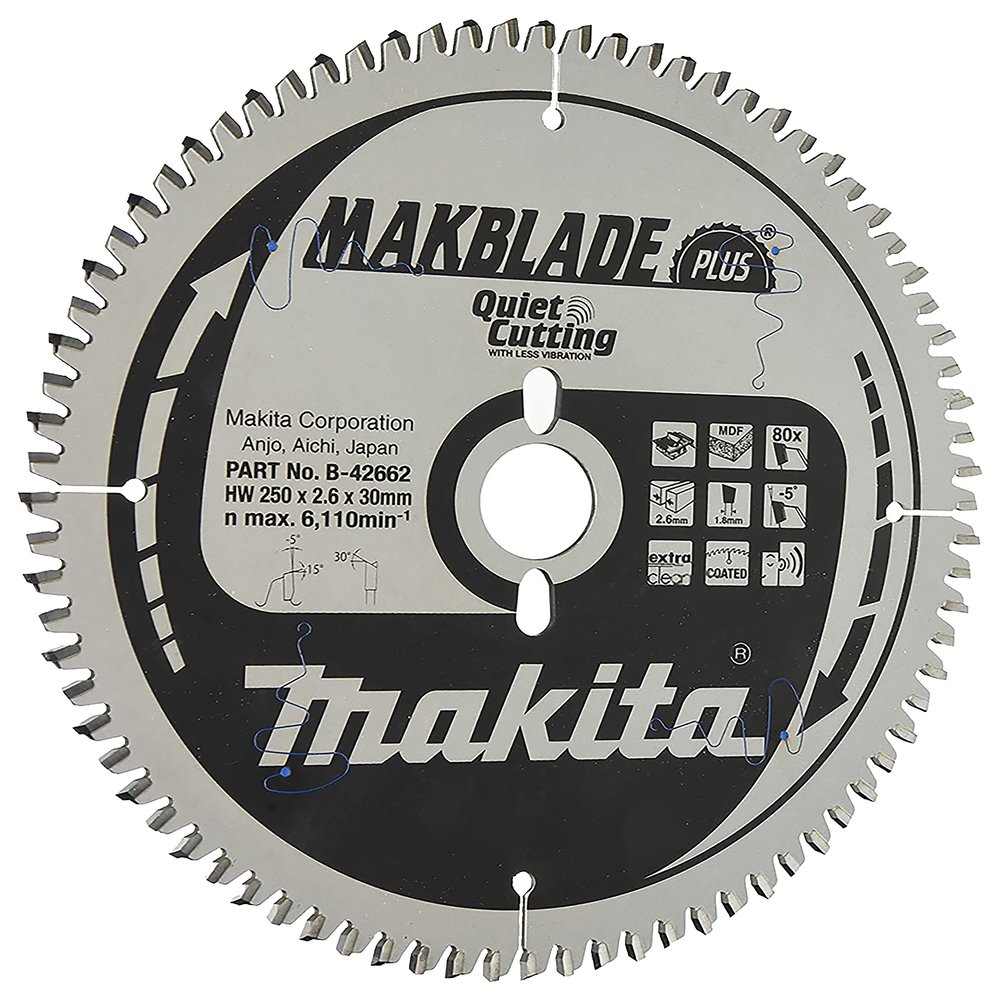 Disco Sierra Circular , Makblade+ T C T, 250 X 30 Mm, 80 D Makita B-42662 250X30 Mm corte