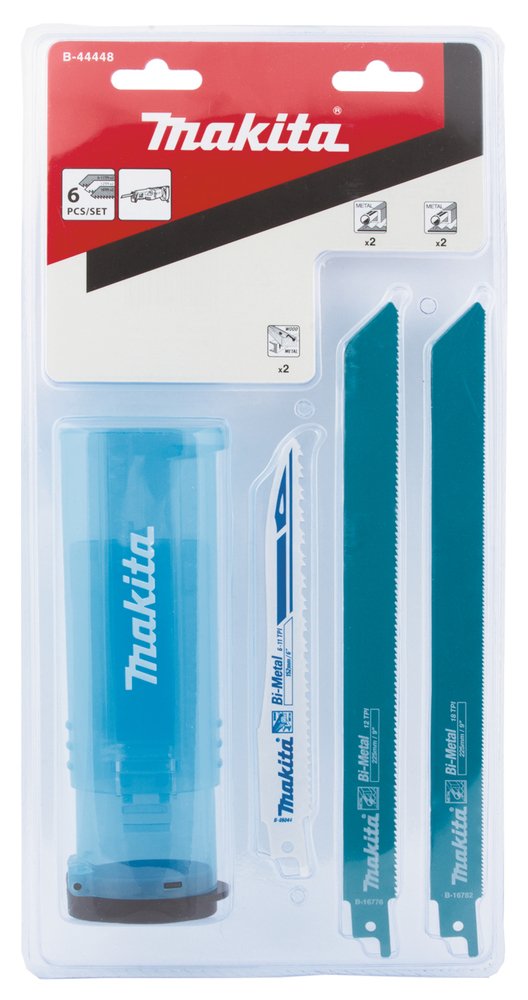 Estuche de Sierras de Sable (6 Piezas) Makita B-44448 225 Mm 205 Mm Mate corte - Imagen 4