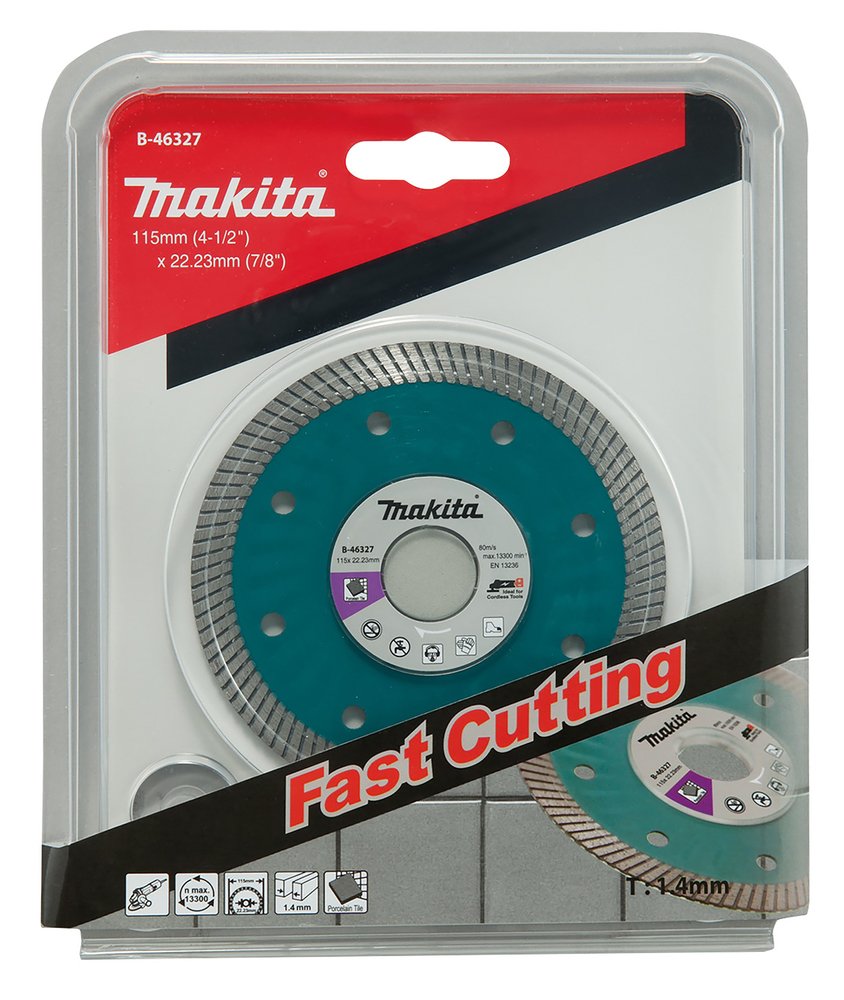 Disco de Diamante 115 X 22,23 Mm Makita B-46327 115X22 Azul altura máx. 10 m - Imagen 2