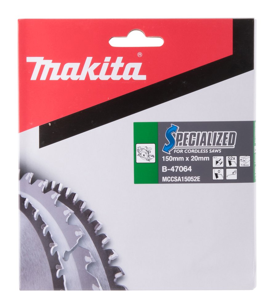 Disco Sierra Circular , Specialized T C T, 150 X 20 Mm, 52 D Makita B-47064 150X20 Mm corte aluminio - Imagen 3