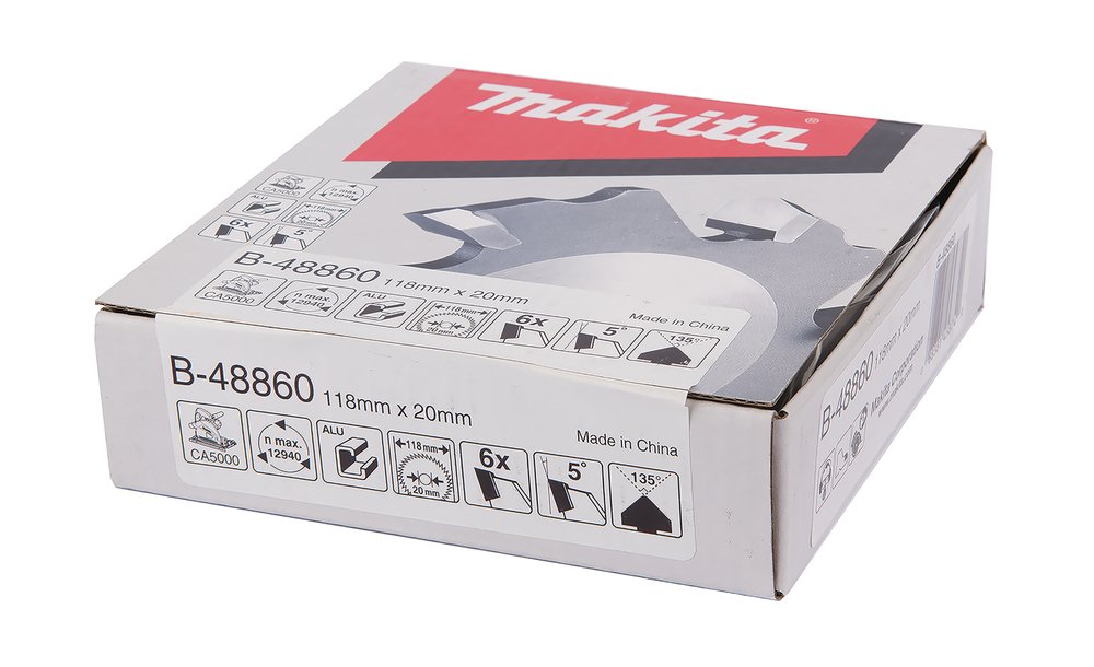 Disco Fresador T C T, 118 X 20 Mm, 6 D Makita B-48860 118X20 Mm Mate corte aluminio - Imagen 2