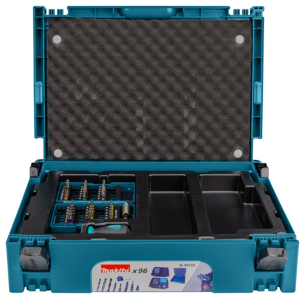 Set de Accesorios Makpac 96 Piezas Makita B-49725 1 M 10 Mm perforación fijación