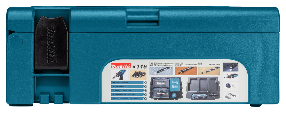 Maletín de Accesorios Makpac 116 Piezas Makita B-49884 10 Mm 25 Mm perforación fijación - Imagen 8