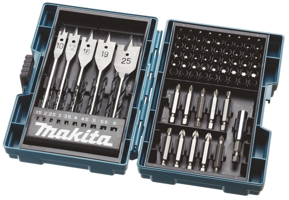 Estuche de Brocas y Puntas 71 Piezas Makita B-50295 6 Mm 25 Mm perforación fijación