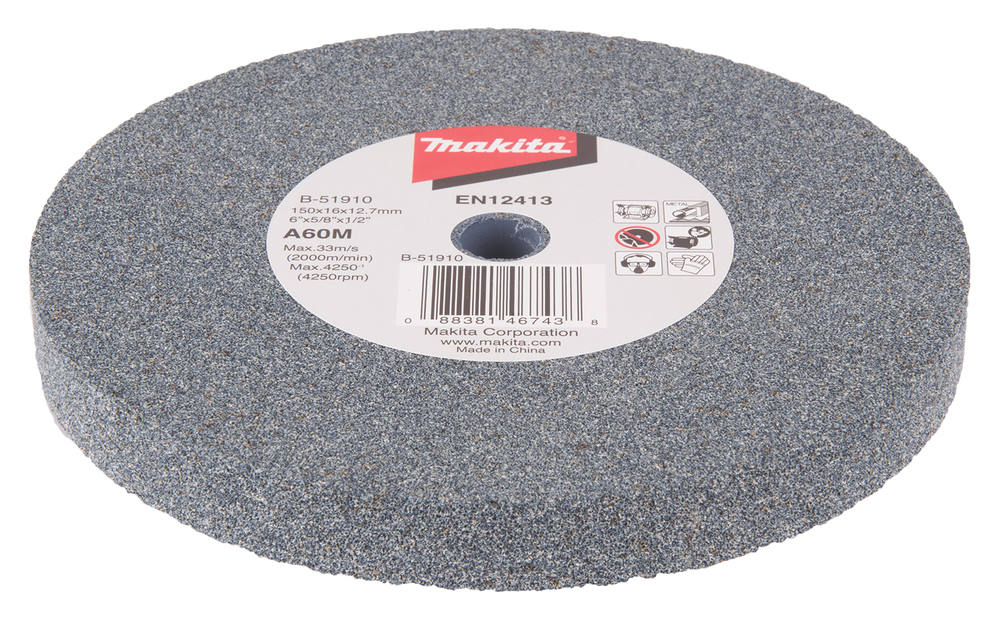Disco ESMERILADOR150 Mm, A60M Makita B-51910 150X16X12 7 MM trabajo metal