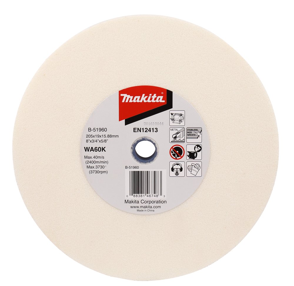 Disco Esmerilador 205 X 19 X 15,88 Mm, WA60K Makita B-51960 205X19X15 Inox trabajo metal acero inoxidable