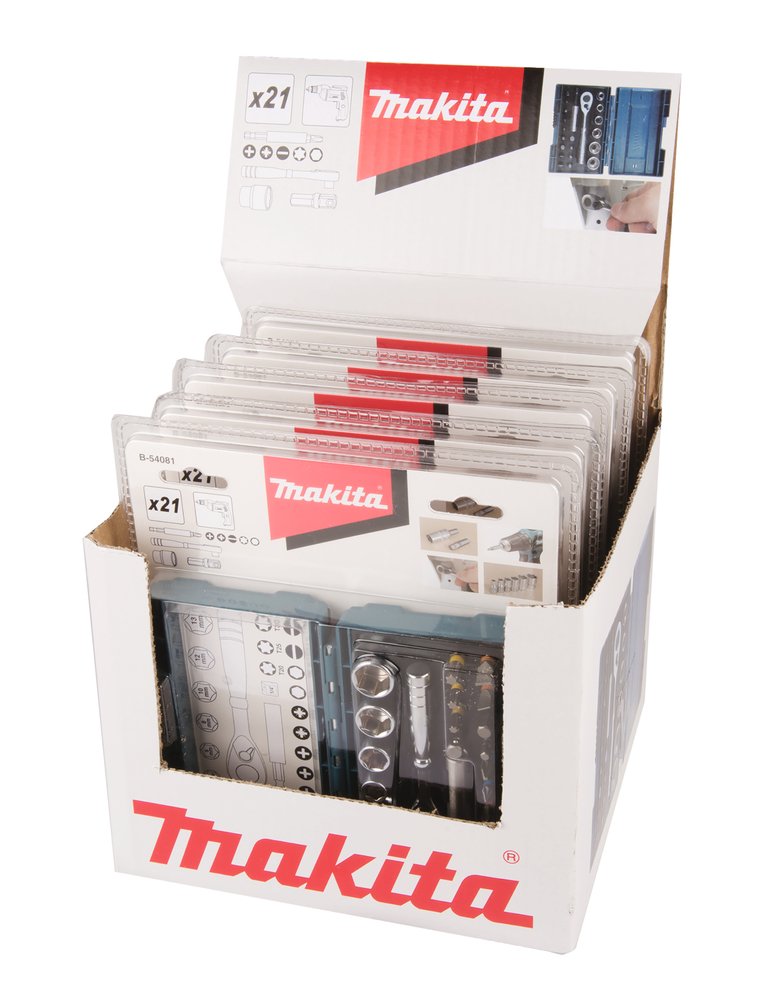 Set Puntas + Llave de Carraca, 21 Piezas Makita B-54081 13 Mm 1 M perforación fijación - Imagen 3