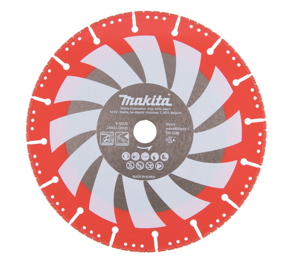 Disco de Diamante Especial Rescate 230 X 22,23 Mm Makita B-55326 230X22 Mate altura máx. 3 m