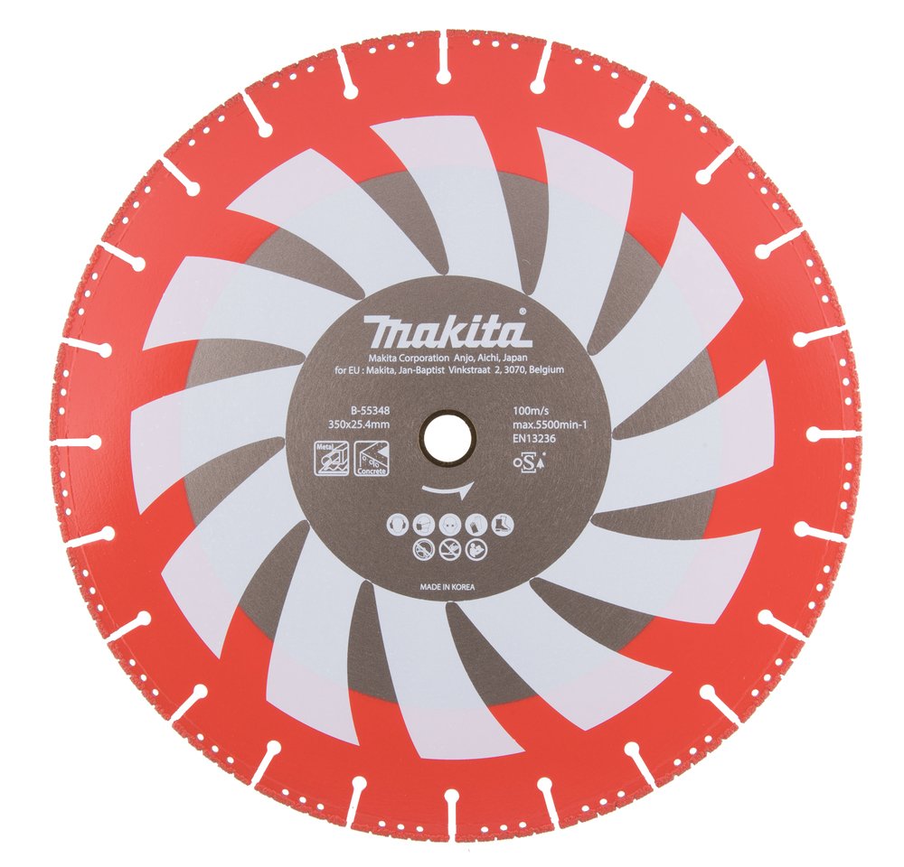 Disco de Diamante para 355 X 25,4 Mm Makita B-55348 355X25 altura máx. 3 m