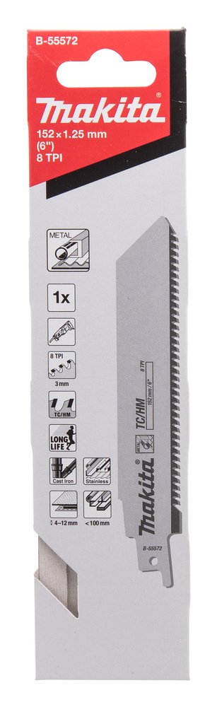 Sierra de Sable 152 X 1,25 Mm Makita B-55572 152X1 Inox corte acero inoxidable - Imagen 2