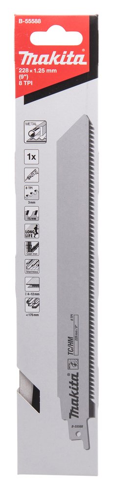 Sierra de Sable 228 X 1,25 Mm Makita B-55588 228X1 Inox corte acero inoxidable - Imagen 2