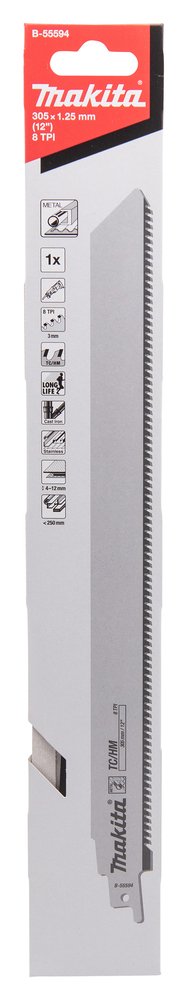 Sierra de Sable 305 X 1,25 Mm Makita B-55594 305X1 Inox corte acero inoxidable - Imagen 2