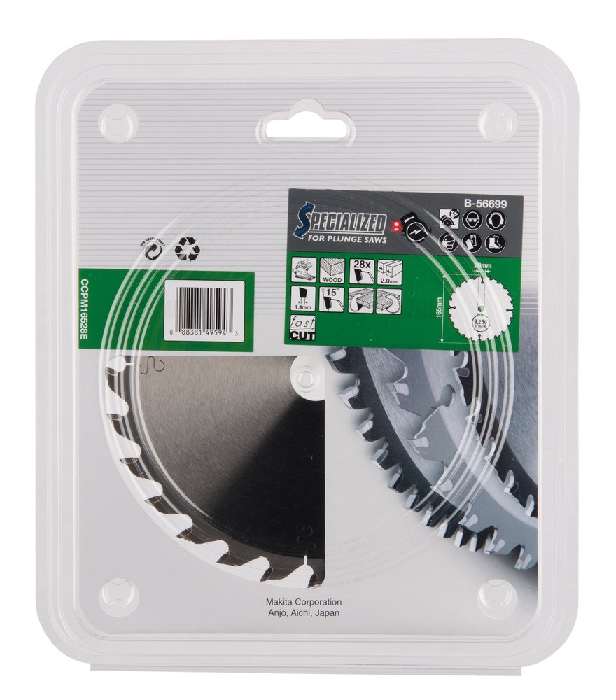 Disco Sierra Circular , Specialized T C T, 165 X 20 Mm, 28 D Makita B-56699 165X20 Mm corte - Imagen 3