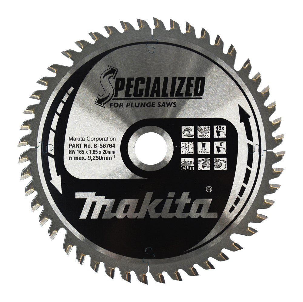 Disco Sierra Circular , Specialized T C T, 165 X 20 Mm, 48 D Makita B-56764 165X20 Mm corte