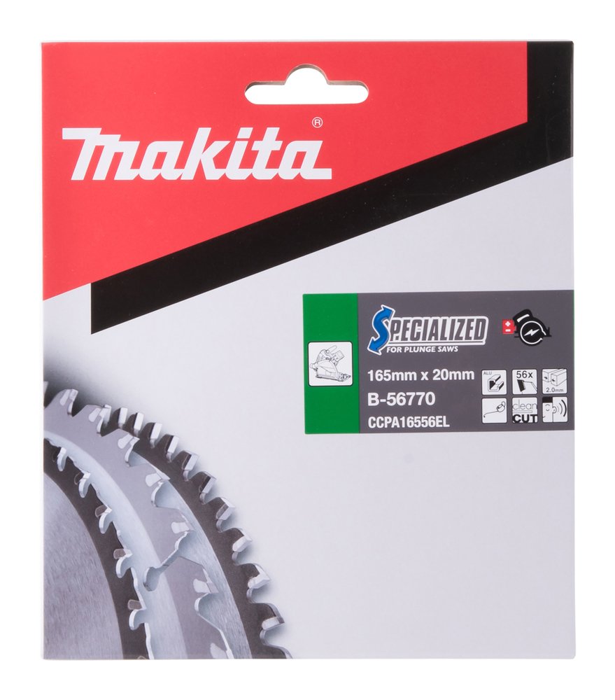 Disco Sierra Circular, Specialized T C T, 165 X 20 Mm, 56 D Makita B-56770 165X20 Mm corte aluminio - Imagen 3
