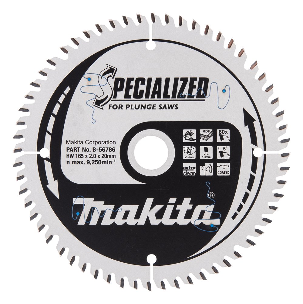 Disco Sierra Circular , Specialized T C T, 165 X 20 Mm, 60 D Makita B-56786 165X20 Mm corte