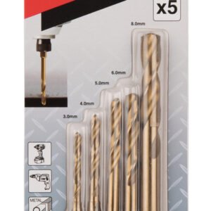 Estuche de Brocas para Metal, Hss-tin 1/4" Hex, 5 Piezas Makita B-57308 8 Mm 0 Mm perforación fijación