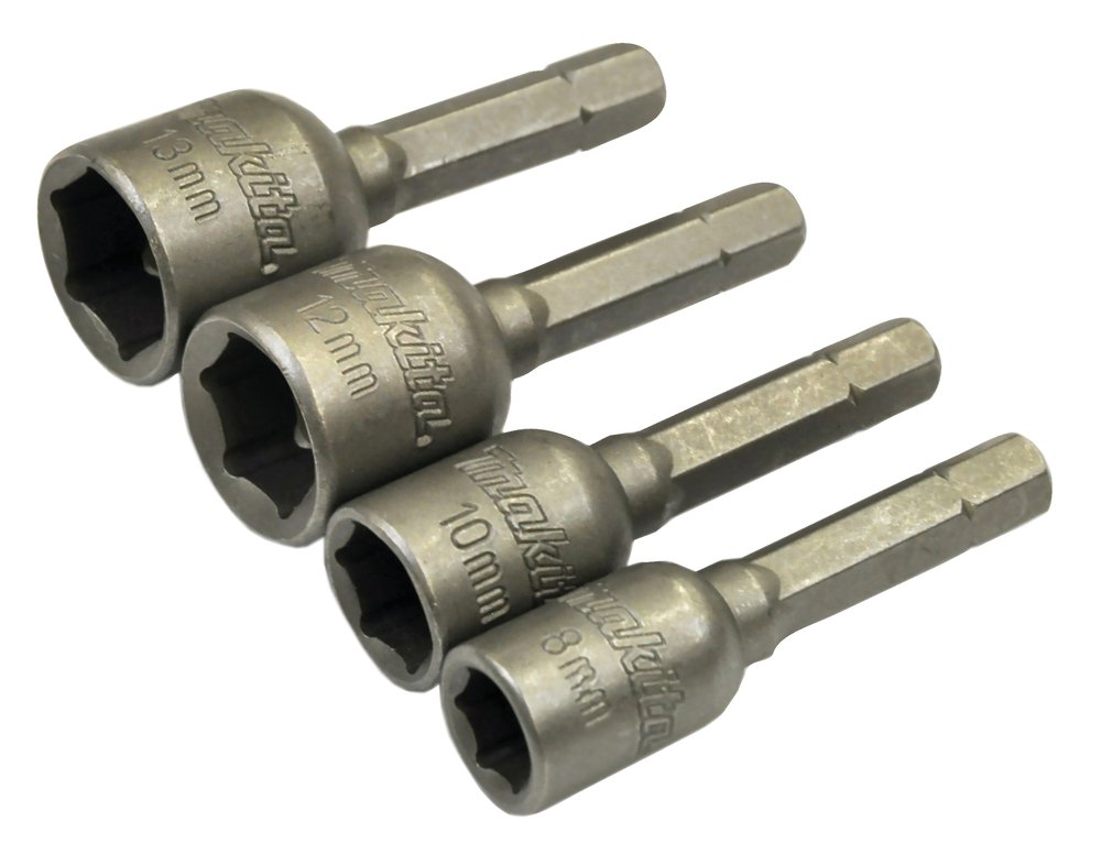 Set Llaves de Vaso Magnéticas 8 / 10 / 12 / 13 X 48 Mm Makita B-57554 13X48 Mm perforación fijación