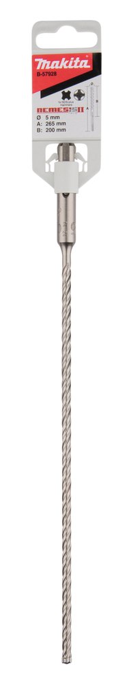 Broca para Sds-plus, Nemesis 2, 5 X 265 Mm Makita B-57928 5X265 Mm Mate perforación fijación - Imagen 3