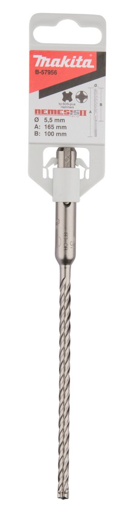 Broca para Sds-plus, Nemesis 2, 5,5 X 165 Mm Makita B-57956 5X165 Mm Mate perforación fijación - Imagen 3