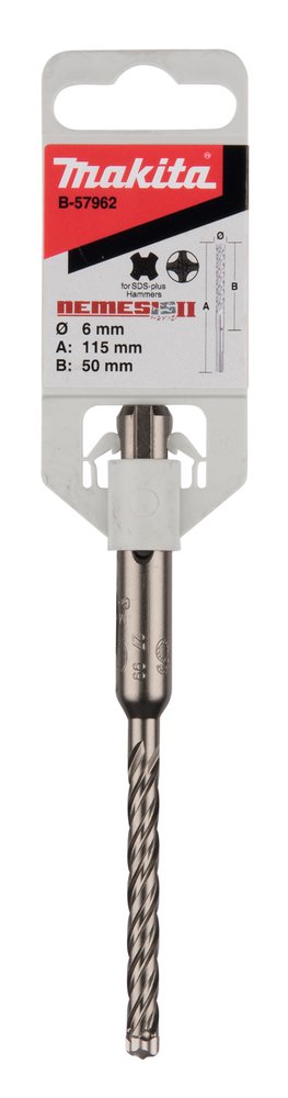 Broca para Sds-plus, Nemesis Ii, 6 X 115 Mm Makita B-57962 6X115 Mm Mate perforación fijación - Imagen 3