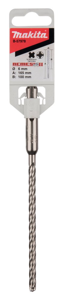 Broca para Sds-plus, Nemesis Ii, 6 X 165 Mm Makita B-57978 6X165 Mm Mate perforación fijación - Imagen 3