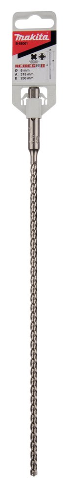 Broca para Sds-plus, Nemesis 2, 6 X 315 Mm Makita B-58001 6X315 Mm Mate perforación fijación - Imagen 3
