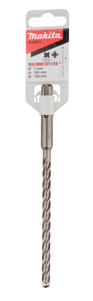 Broca para Sds-plus, Nemesis 2, 7 X 165 Mm Makita B-58073 7X165 Mm Mate perforación fijación - Imagen 3