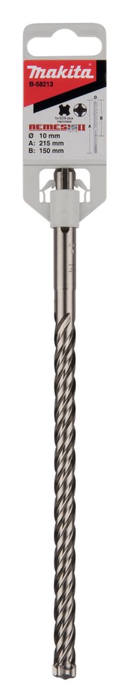 Broca para Sds-plus, Nemesis 2, 10 X 215 Mm Makita B-58213 10X215 Mm Mate perforación fijación - Imagen 3