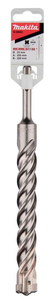 Broca para Sds-plus, Nemesis 2, 24 X 250 Mm Makita B-58693 24X250 Mm Mate perforación fijación - Imagen 3