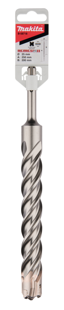 Broca para Sds-plus, Nemesis 2, 25 X 250 Mm Makita B-58718 25X250 Mm Mate perforación fijación - Imagen 3
